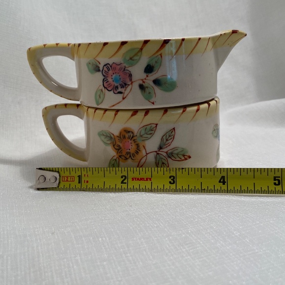 Vintage Stacking Cream and Sugar with Floral Pattern - Picture 5 of 9